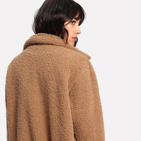 shein dual pocket teddy jacket - Picture 2 of 9